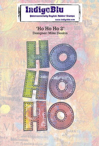 Ho Ho Ho 2 A6 Red Rubber Stamp